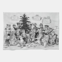 Gatos no Natal Louis Wain