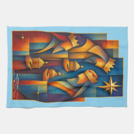 Pano De Prato Geometric Magi - Three Wise Men Christmas Star Art