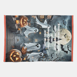 Pano De Prato Ghosted Halloween Kitchen Towel
