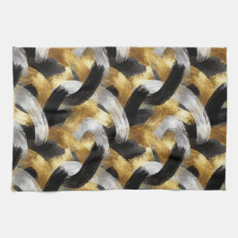 Pano De Prato Gold Silver Black Christmas Celebration