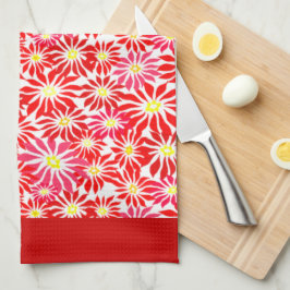 Pano De Prato Grande Cozinha de Padrões Florais Retro de Poinset