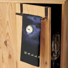 Pano De Prato Halloween Negra Assustadora Negra Gato Horror Noit