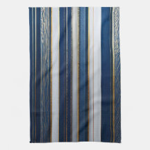 Hanukkah Blues Stripes Azul Branco Dourado