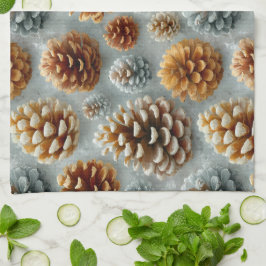 Pano De Prato Harmonia de Pinecones de inverno