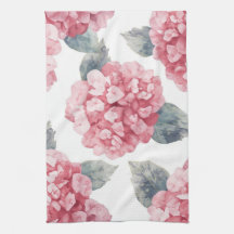 Hortênsias Rosa Pintura Floral Aquarela Flores