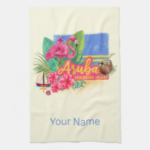 Ilha Caribe Aruba com Flamingo Vintage