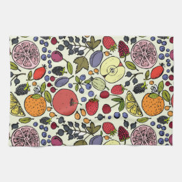 Pano De Prato Ilustração Colorida da Fruta