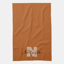 Inicial e script elegante Minimalista Cute Brown