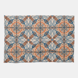 Pano De Prato Inspirado turco: Marinho texturizado e Terracotta