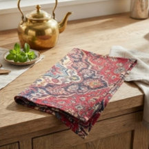 Intricately Woven Persian Rug  Red Floral