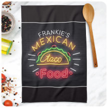 Jantar Personalizado do Taco Comida Neon Mexicano