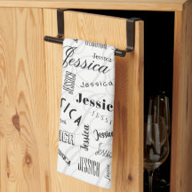 Jessica Nome Personalizado Preto Branco