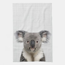Koala com Cinza Linen Background