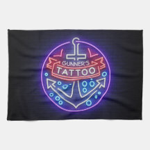 Loja de Tatuagem Personalizada Estilo Neon Náutico