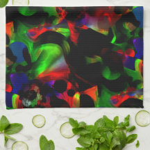 Manchas verdes e vermelhas oleosas com partes escu