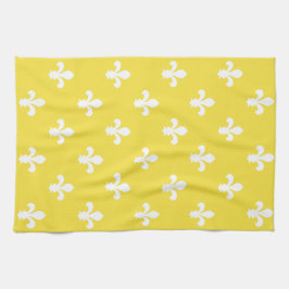 Pano De Prato Manteiga Amarelo Algodão Sul Fleur de Lys