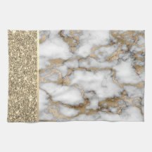 Mármore Branco Brilhante Glitter Dourado Elegante 