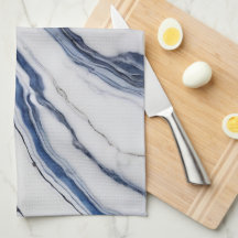 Mármore Minimalista Branco e Azul Moderno