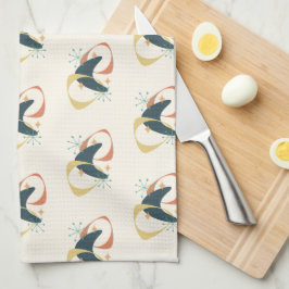 Pano De Prato Meio século Carvão Atômica Amarelo amarelo alaranj