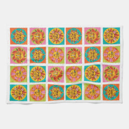 Pano De Prato Meio século Sun Modern Faces Drying Mat