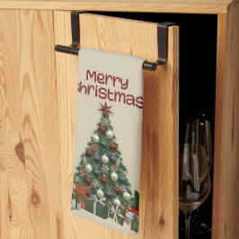 Pano De Prato Merry Christmas Tree Kitchen Towels