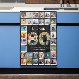 Pano De Prato Modelo de Foto de Aniversário do 80