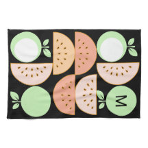 Modern Fruit Monogrammed Mid-Century Scandi Style