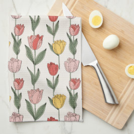Pano De Prato Modern Tulip Floral Pattern Soft Botanical Spring