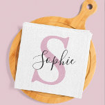 Pano De Prato Monograma de Nome Personalizado Moderno - Rosa<br><div class="desc">Monograma de Nome Personalizado Moderno - Rosa</div>
