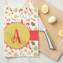 Monograma Formas Coloridas Vermelho Stripe