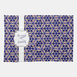 Pano De Prato Monograma mediterrâneo espanhol da família do