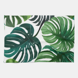 Pano De Prato Monstera Deixa Aquarela Tropical Botânica