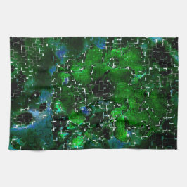 Pano De Prato Mosaico defeituoso da foto noturna de lagoa de águ