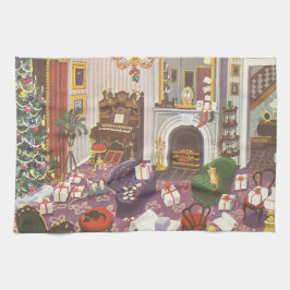 Pano De Prato Natais vintages que embalam presentes na sala de e