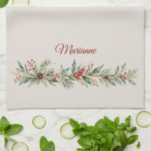 Natal Botânico Elegante em Aquarela