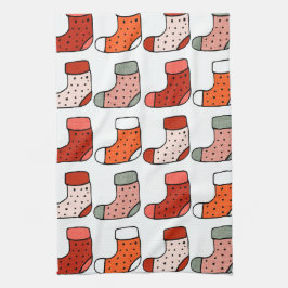 Pano De Prato Natal estocando vermelho