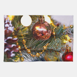 Pano De Prato Natal Pine Bauble e Garland