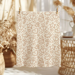 Pano De Prato Neutral Boho Christmas Gingerbread Man Beige