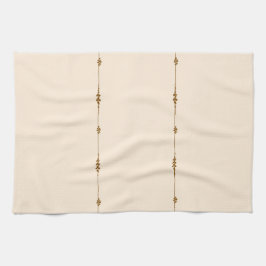Pano De Prato Neutral Farmhouse Kitchen Towel Gold Botanical