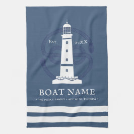 Pano De Prato Nome do Barco do Farol Náutico Personalizado Moder
