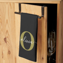 Nome do Script Monograma Personalizado Branco Pret