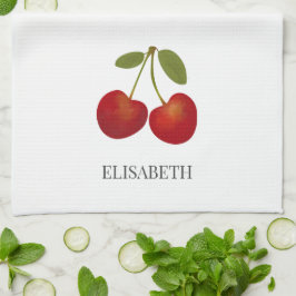 Pano De Prato Nome Personalizado da Fruta Red Cherries