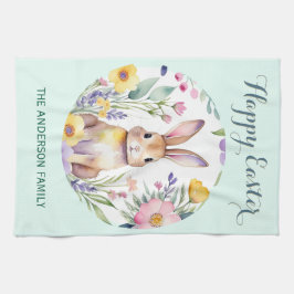 Pano De Prato Nome Personalizado de Coelhinha de Aquarela do fel