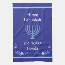 NOME Personalizado do Blue HANUKKAH Menorah