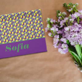 Pano De Prato Nome personalizado do padrão amarelo-limão