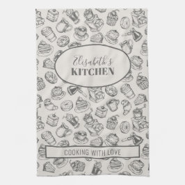Pano De Prato Nome personalizado do padrão de cookies Vintage