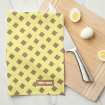 Nome personalizado monograma padrão moderno amarel