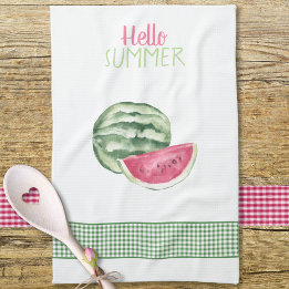 Pano De Prato Olá Summer Watermelon Gingham