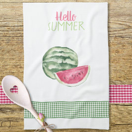 Pano De Prato Olá Summer Watermelon Gingham