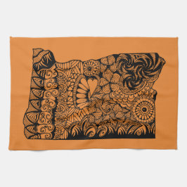 Pano De Prato Oregon Orange Dish Towel
